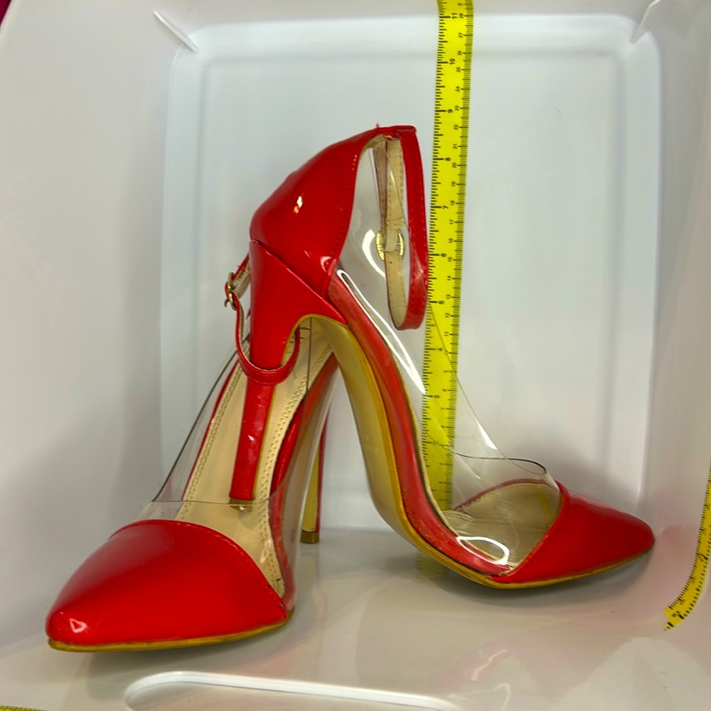 Liliana Olga-1A Women Patent Lucite Pointy Toe Stiletto Heel Pump Size 8